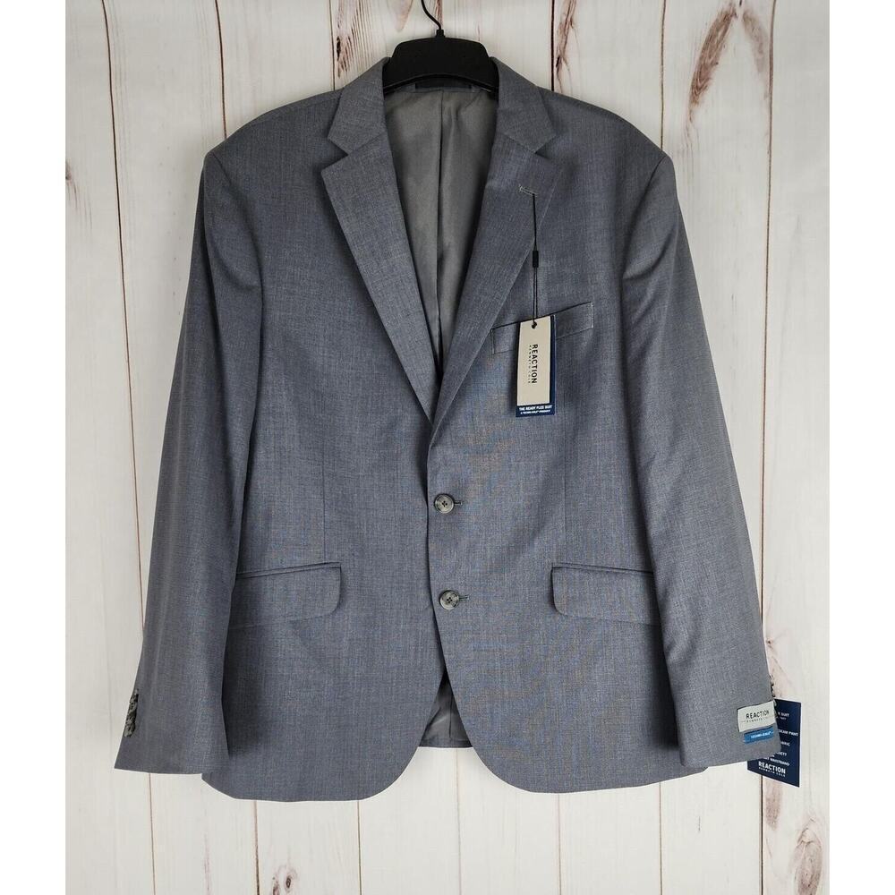 Kenneth Cole Slim-Fit Techni-Cole Stretch Suit Jacket Light Gray Tic 44S NWT
